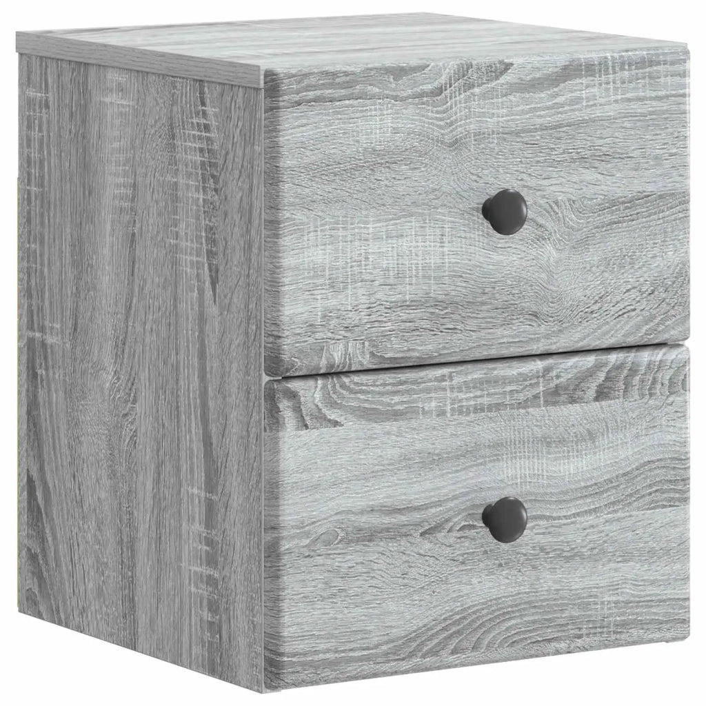 Mobiletto da notte a muro Grigio Sonoma 34,5 x 33 x 40 cm 899157