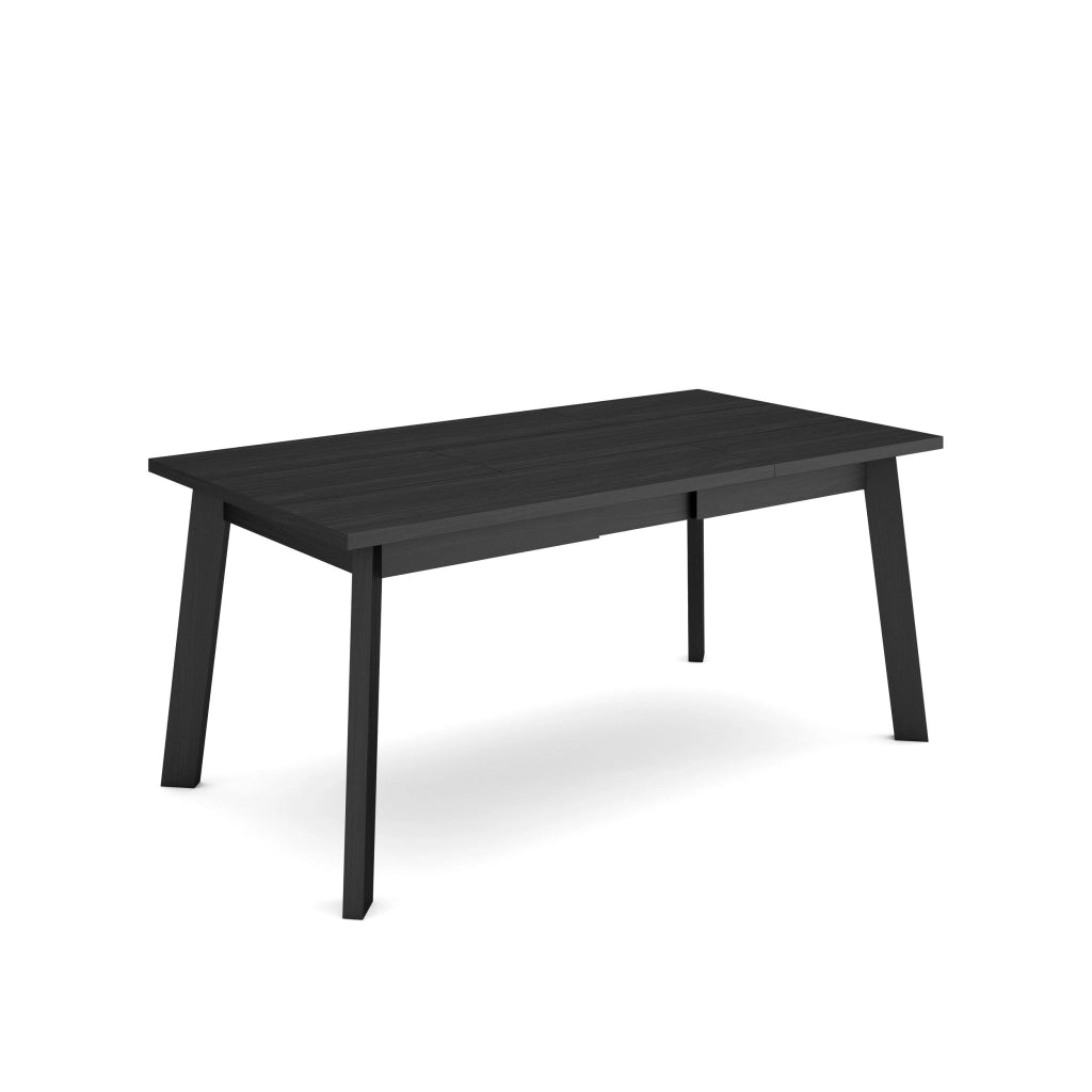 Tavolo da Pranzo, 168x90x74cm, Per 8 persone, Gambe in legno, Nero RF2897