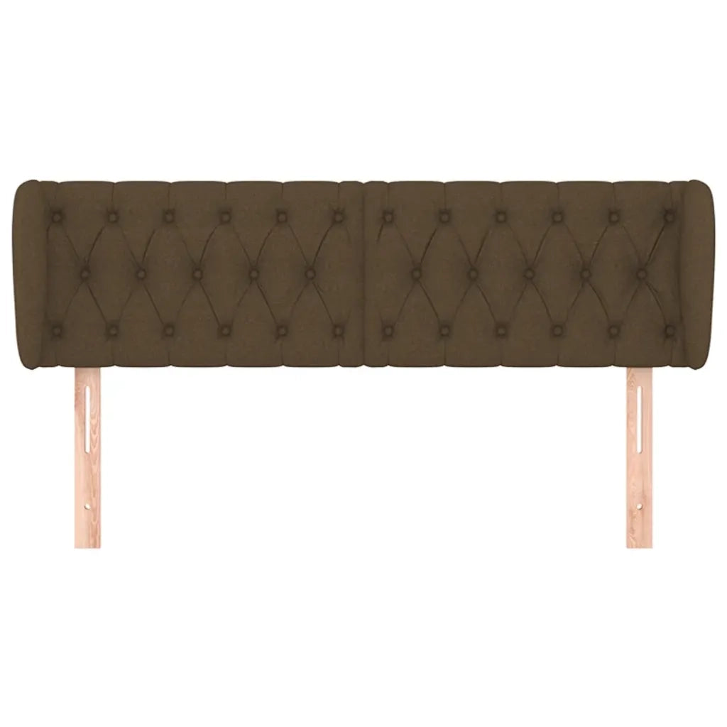 Testiera ad Orecchio Marrone Scuro 163x23x78/88 cm in Tessuto 3117489