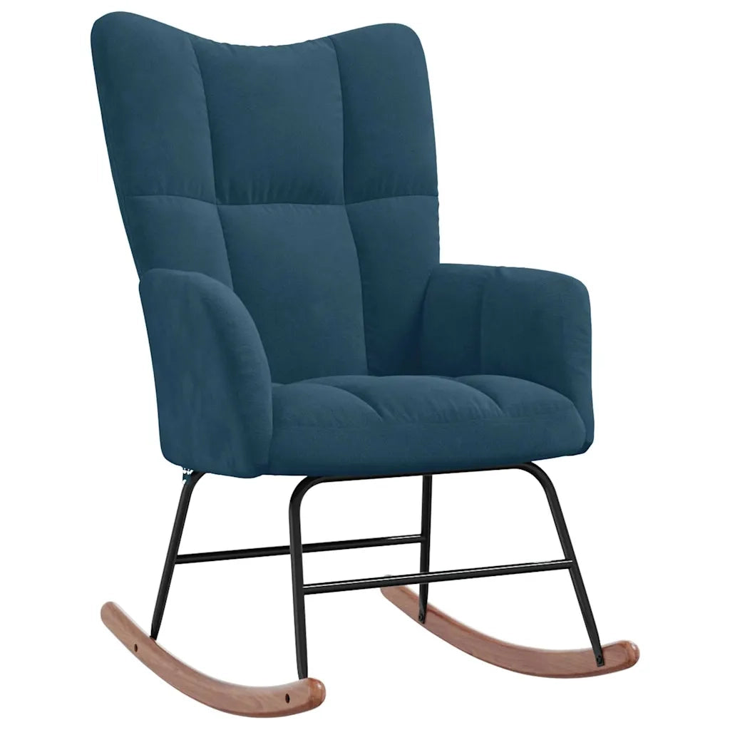 Sedia a Dondolo Blu in Velluto CFW6141126