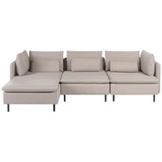 Divano modulare lato sinistro 4 posti in Velluto a coste beige design moderno soggiorno