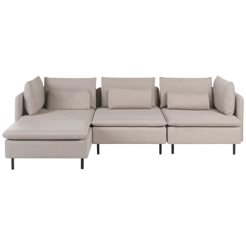Divano modulare lato sinistro 4 posti in Velluto a coste beige design moderno soggiorno