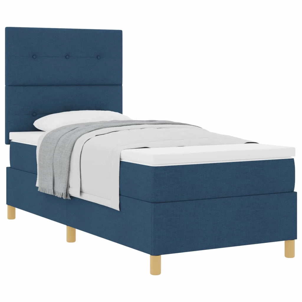Letto a molle con materasso Blu 90 x 200 cm Tessuto 3339594