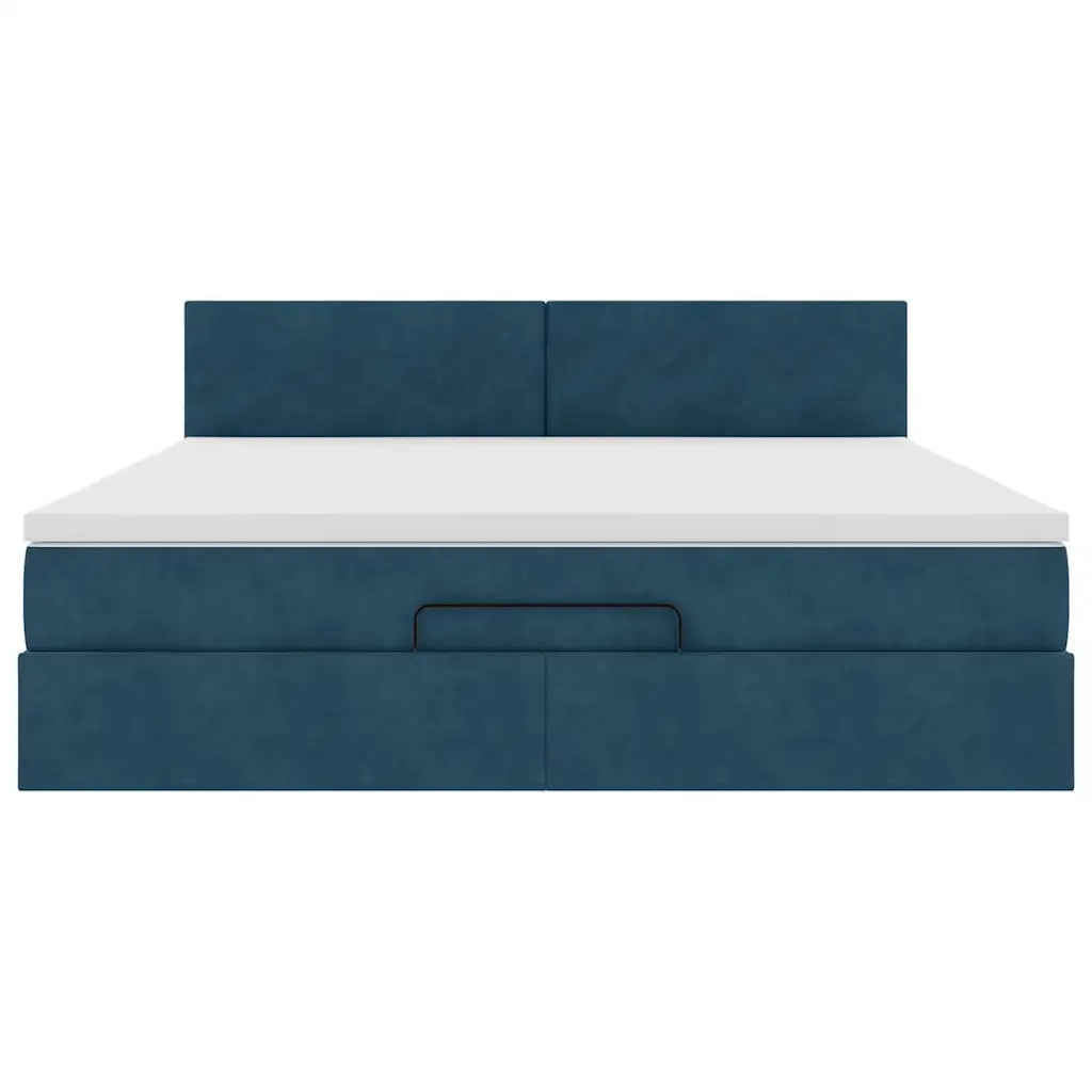Struttura Letto Pouf con Materasso 180x200 cm in Velluto