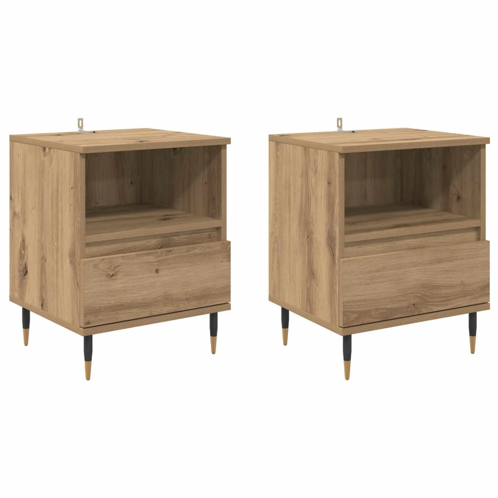 Armadio da Notte 2 pcs Rovere artigianale 40 x 35 x 50 cm 882652
