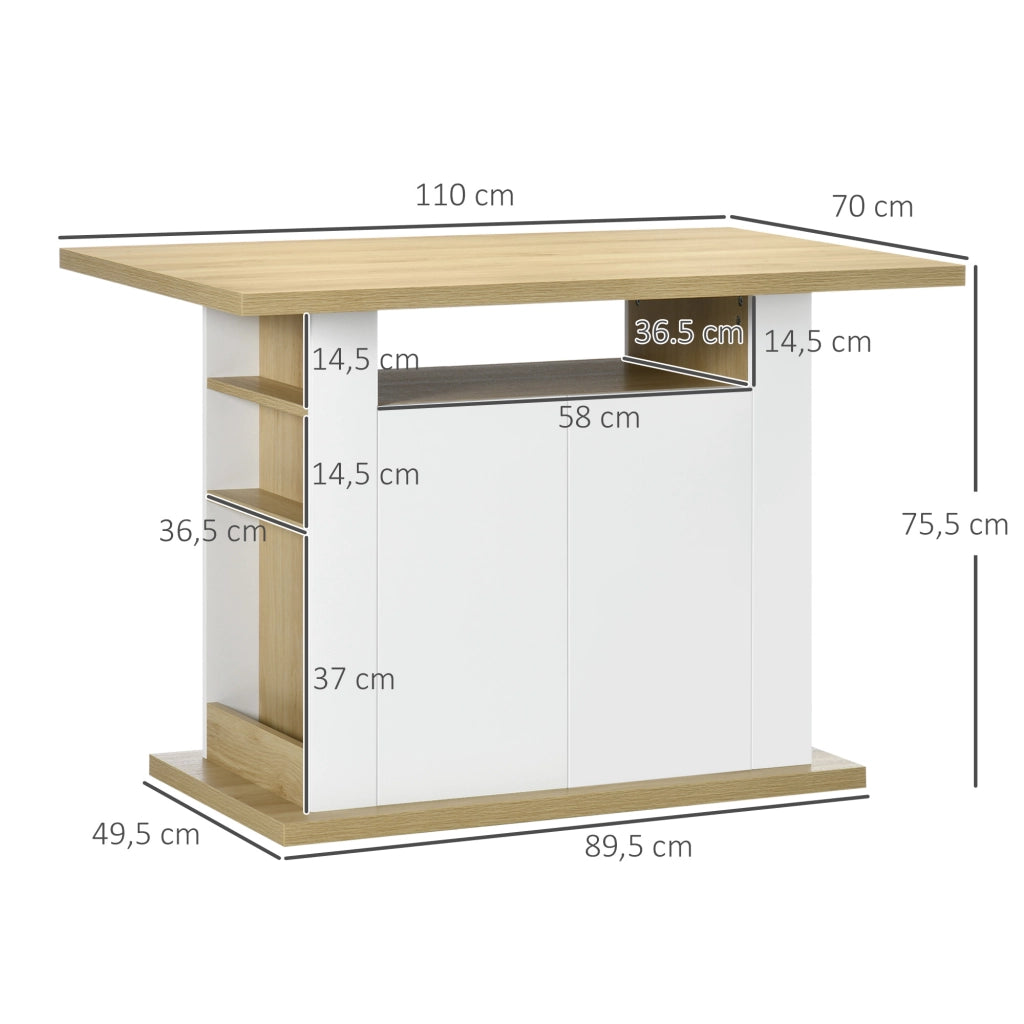Tavolo da cucina centrale ¨C zephmum ¨C 110x70x75,5 cm