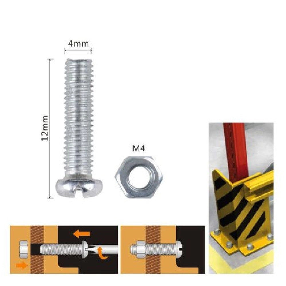 Trade Shop - Set 27 Pz Viti Vite Testa A Croce Tonda 4x12 Mm Con Dadi Dado Esagonale M4 90959 -