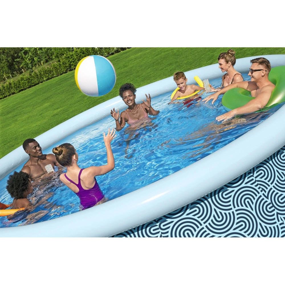 Trade Shop - Piscina Fuori Terra Fast Set Con Pompa Filtro ø457x84cm Design Geometrico Rotonda 57313 -