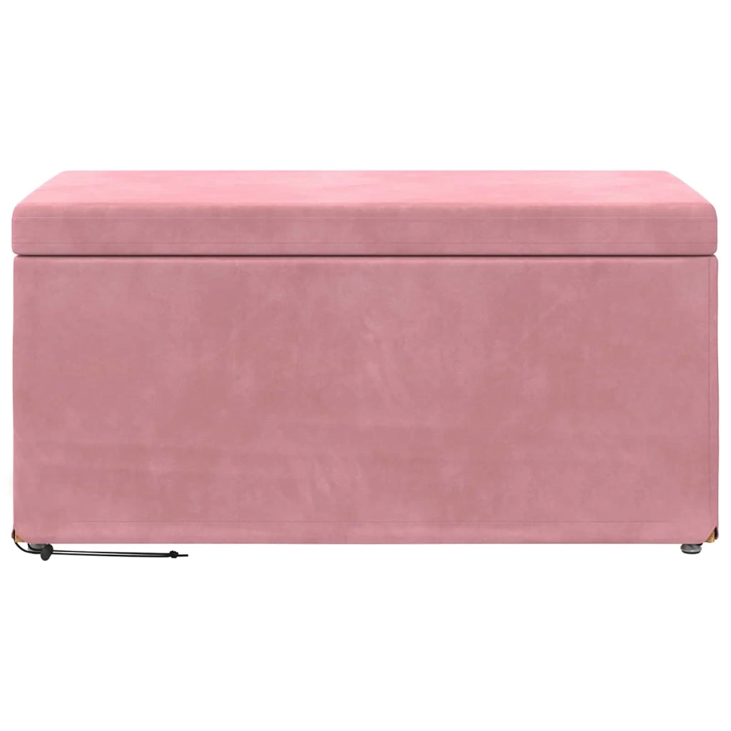 Pouf Rosa 81 x 41 x 40 cm Velluto e Legno Ingegnerizzato 876783