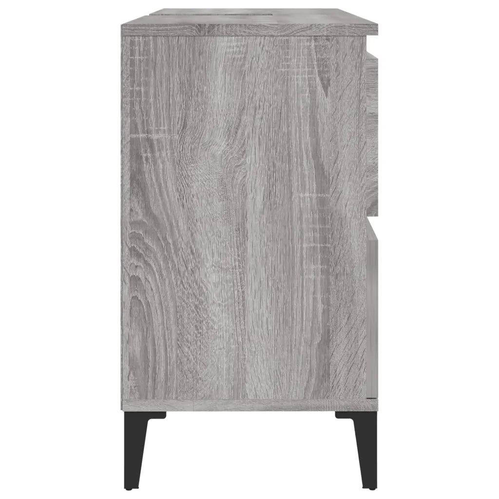 Mobile Lavabo-Armadietto da bagno Grigio Sonoma 80x33x60 cm in Legno Multistrato