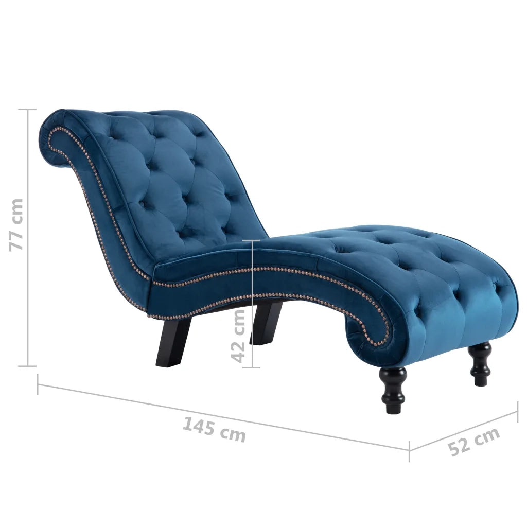 Sedia a Sdraio Blu in Velluto CFW4830053