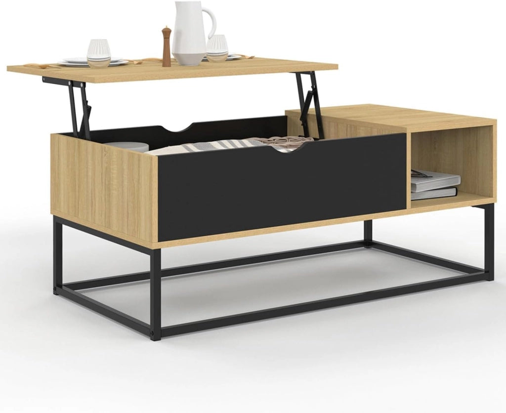 Tavolino BOSTON con contenitore dal design industriale