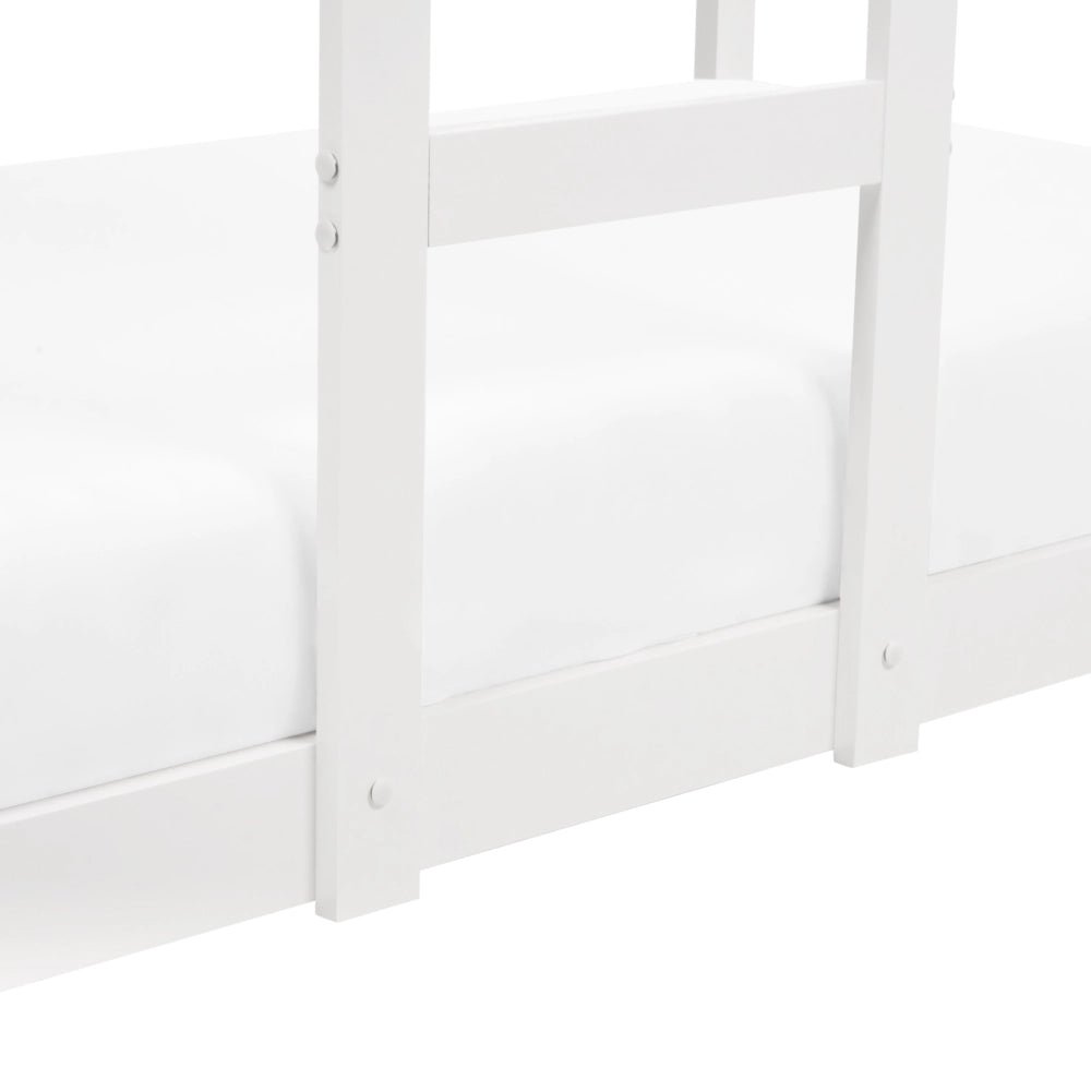 Letto a castello in legno bianco 90 x 200 cm letto cameretta a forma di casa