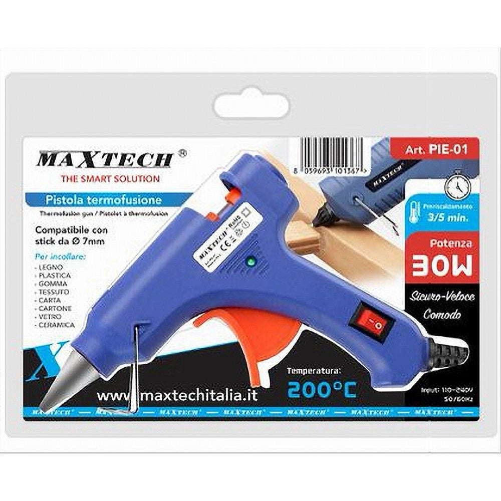 Trade Shop - Pistola Termofusione Per Colla A Caldo Incollatrice 30 W Fai Da Te Hobby Pie-01 -