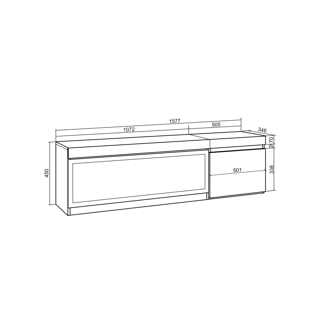 Mobile TV Soggiorno, 158x35x45cm, Per TV fino a 65", Camino elettrico XXL, da appendere, Nero RF3247
