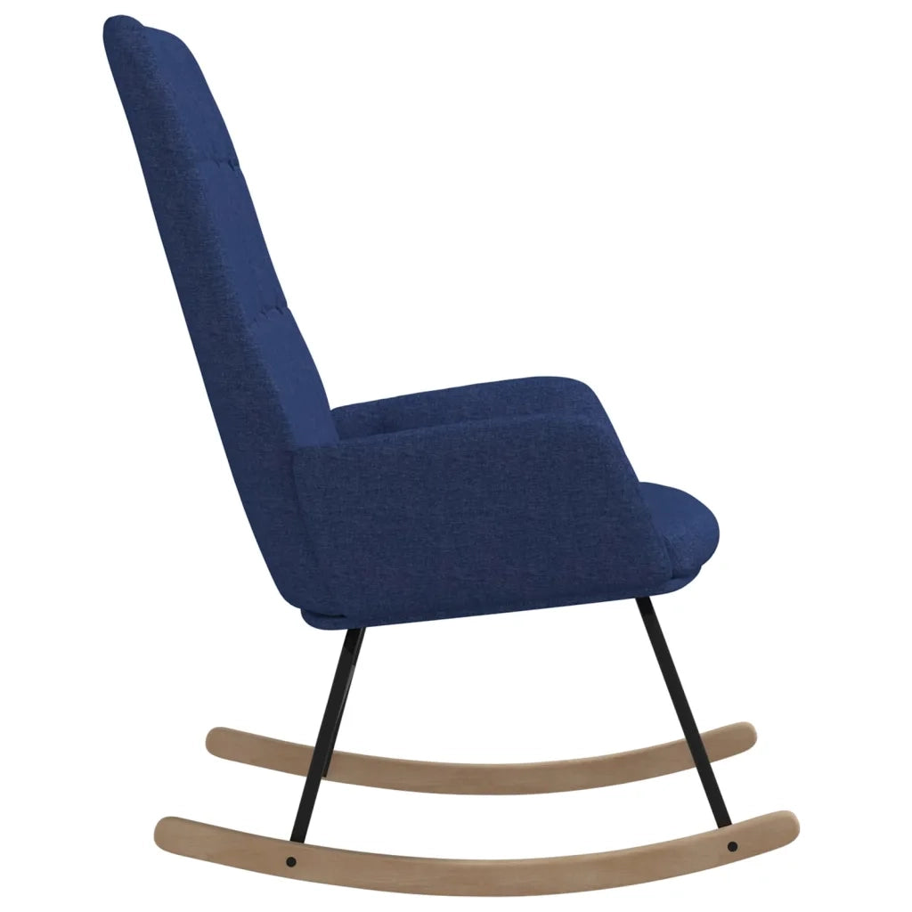 Poltrona a Dondolo Blu in Tessuto 341257