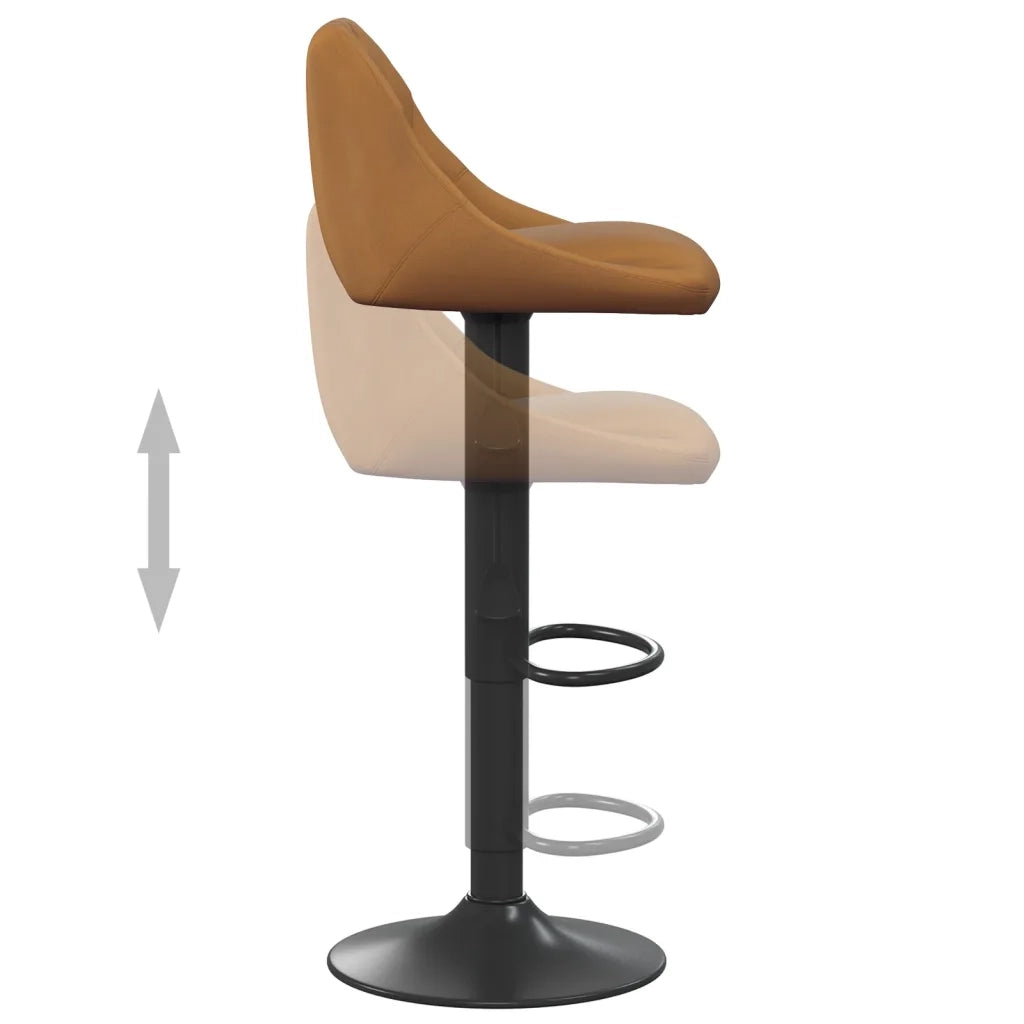 Sgabelli da Bar 2 pz Marroni in Velluto 335347