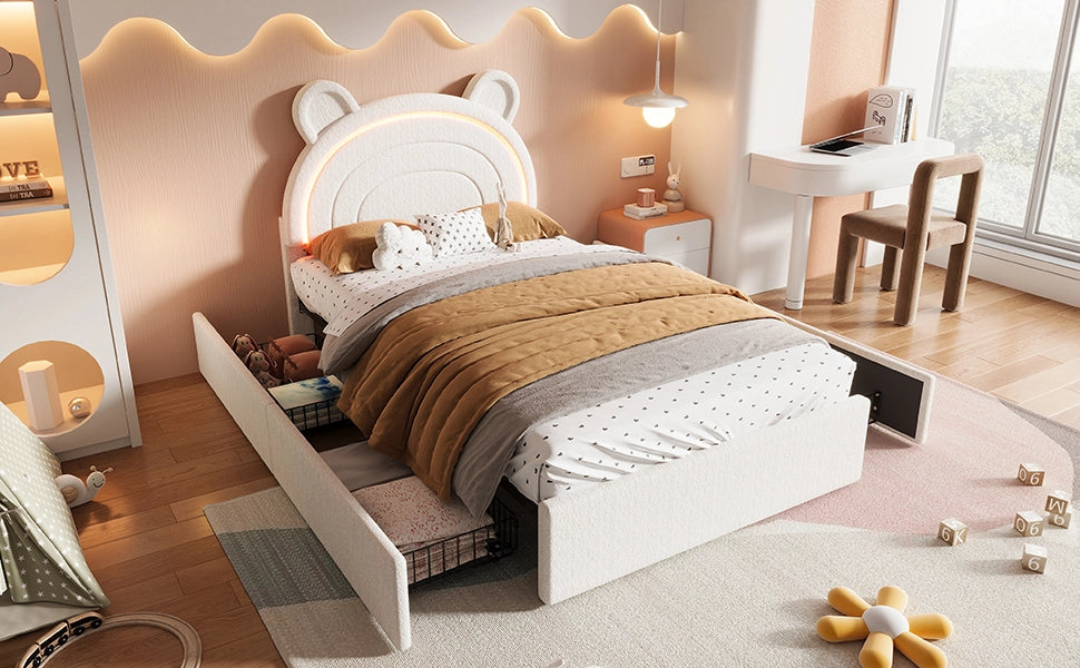letto imbottito velluto beige 90 x 200 cm