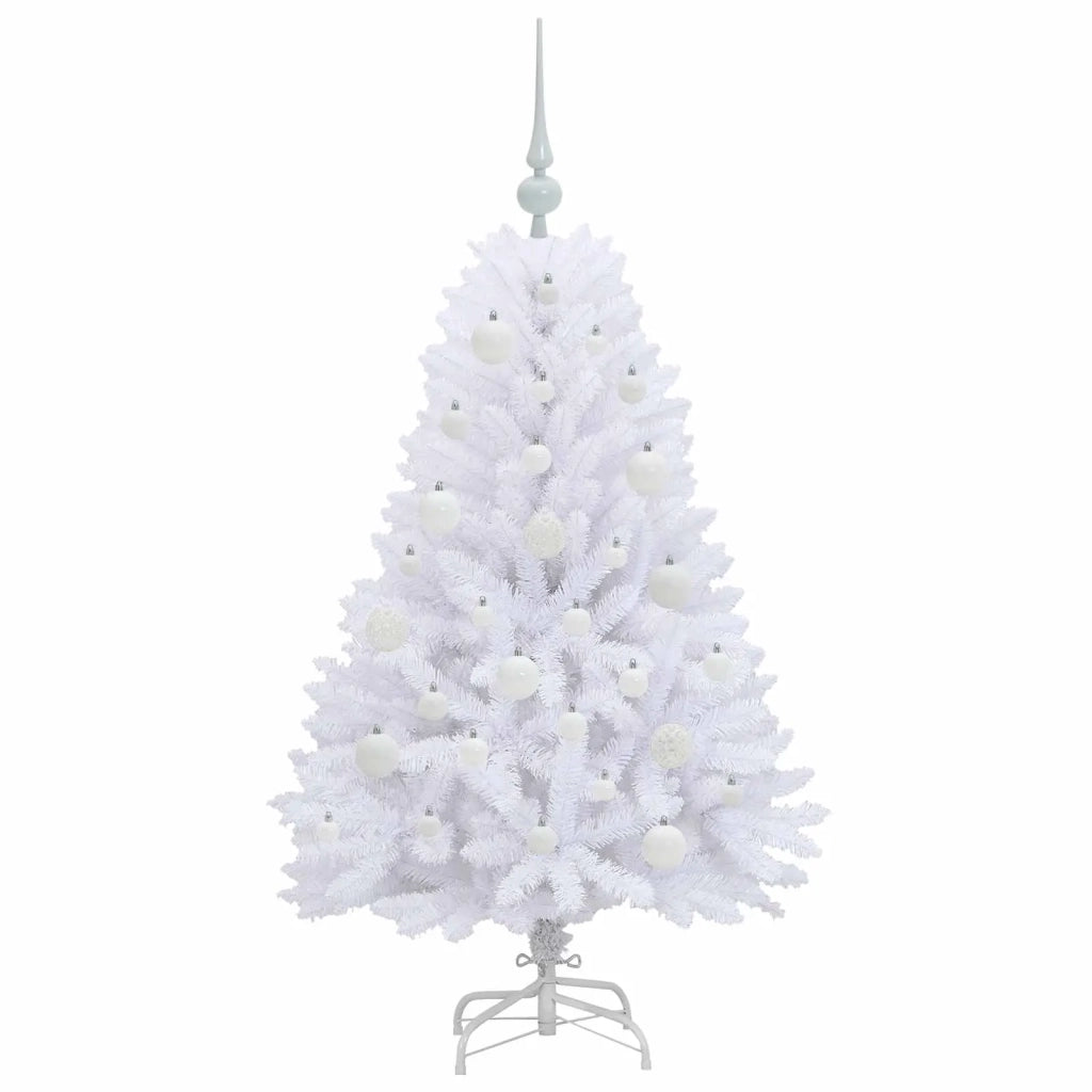 Albero di Natale | Decorazioni natalizie Artificiale con Rami Pieghevoli Bianco 120 cm