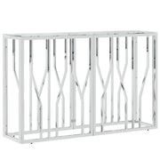 Tavolino Consolle | Tavolo d'Ingresso 110x30x70 cm in Acciaio Inox e Vetro