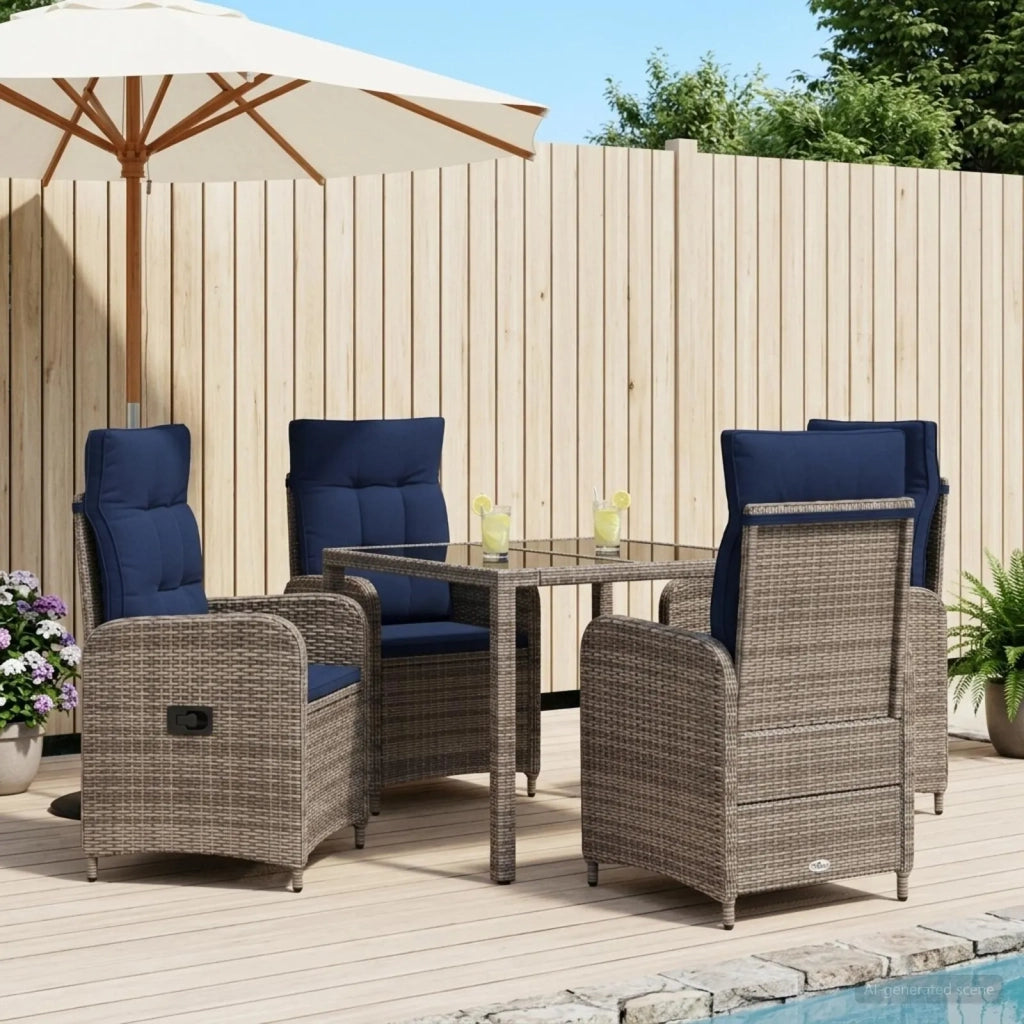 Set da pranzo per esterni 5 pz polyrattan 3422329