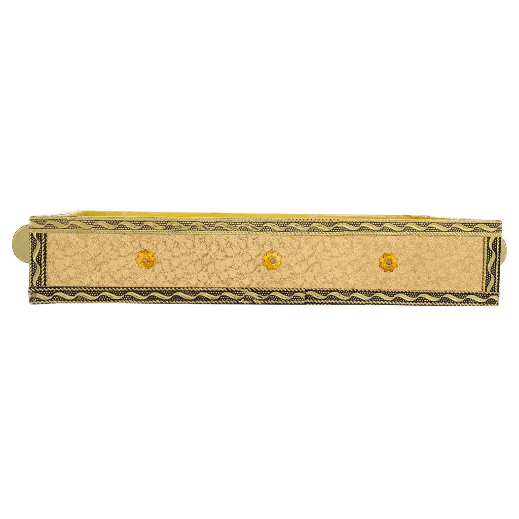 Vassoio in metallo dorato goffrato 25x20x4,5h