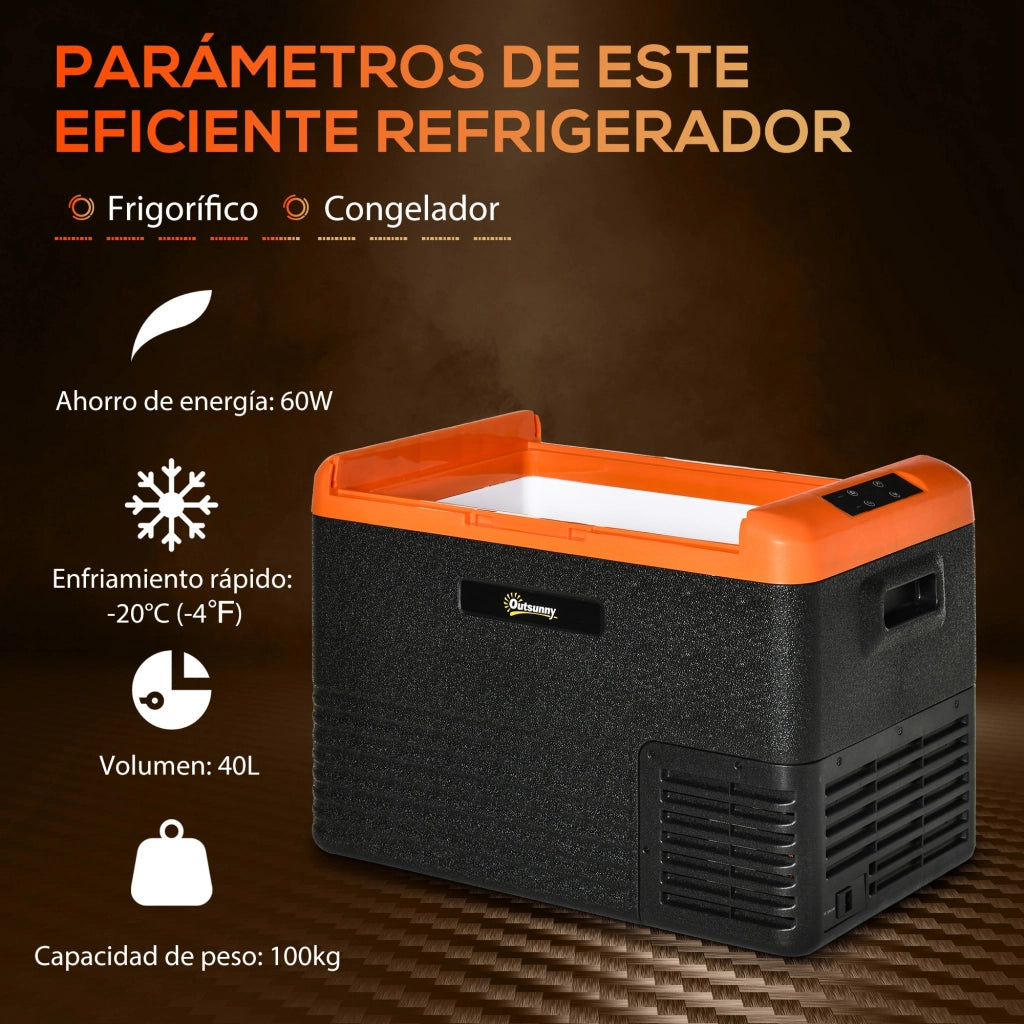 Frigorifero Portatile Elettrico 40L 12V/24V ¨C zephmum ¨C Nero 58.7x36.5x43.8cm