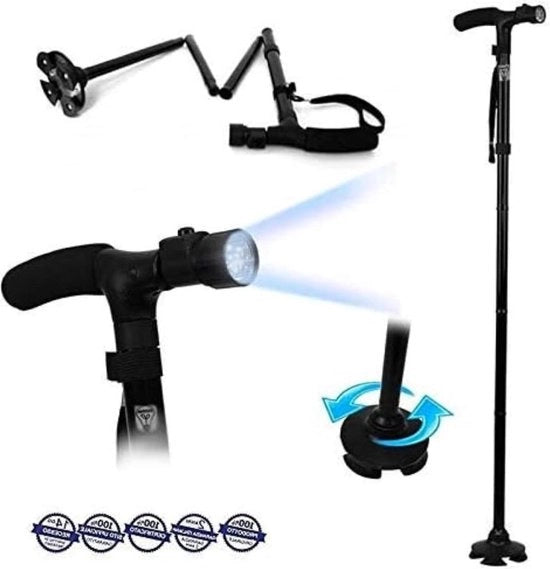 Stadio per camminata con luce LED - Regolabile in altezza - Adatto per anziani e disabili