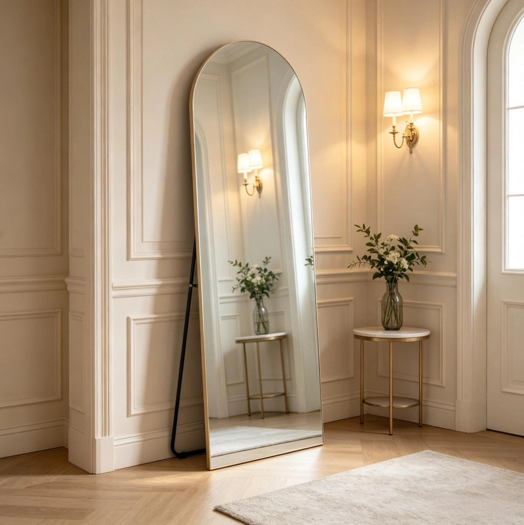 SPECCHIO Intero ad Arco 50x150 cm Oro da Terra e Parete