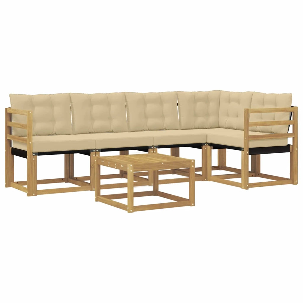Set di divani da esterno 6 pz Bianco e Beige 3389491