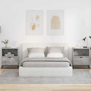 Comodini 2 pz-Set di 2 Tavolino da notte Grigio cemento 49 x 36 x 61 cm Legno multistrato