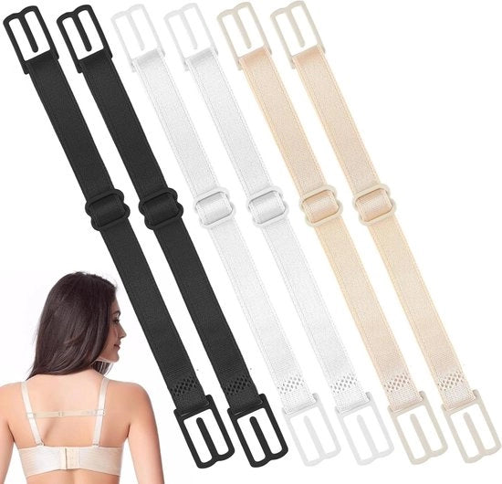 Supporti di trascinamento 6 pezzi in nero, bianco e beige con clip antiscivolo, con cinture elastiche regolabili