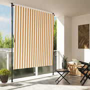 Tenda a Rullo Esterno Arancio Bianca 150x270 cm Tessuto Acciaio 368770