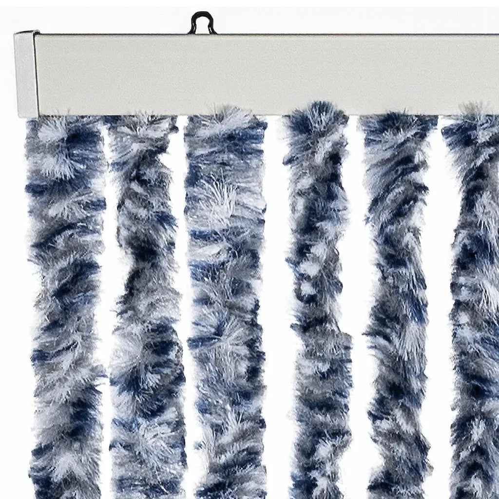 Zanzariera Blu Bianco e Argento 100x220 cm Ciniglia 284275