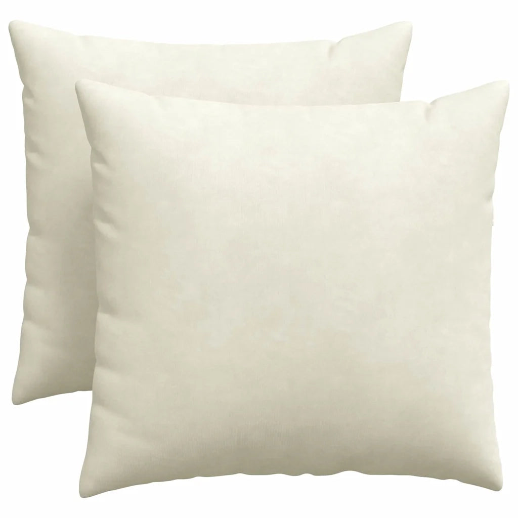 Cuscini da Divano 2 pcs Crema 50 x 50 cm Tessuto in Cords
