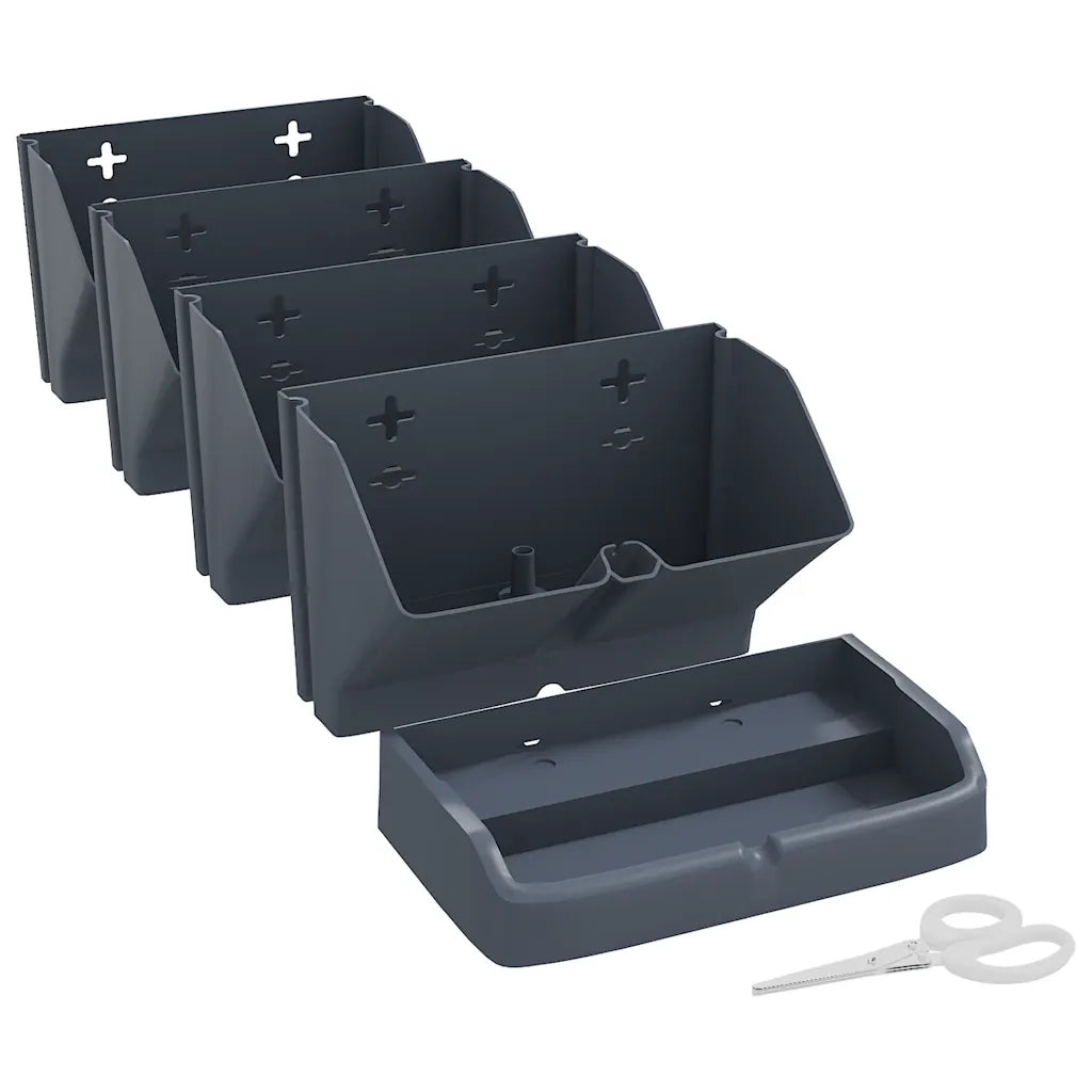 Set per Piante Giardino Verticale 4 pz-Fioriera da Giardino Antracite Polipropilene