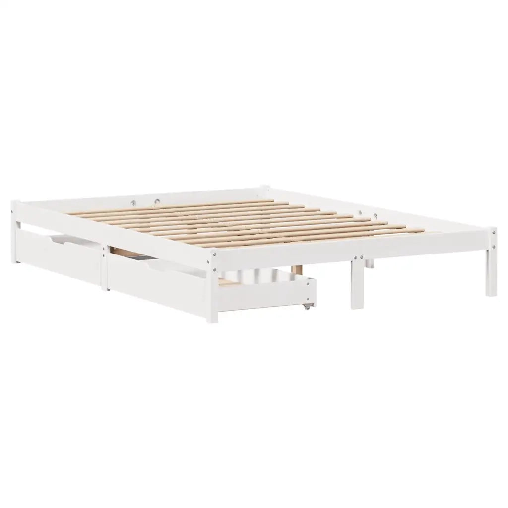 Letto senza Materasso Bianco 150x200 cm Legno Massello di Pino 3301439