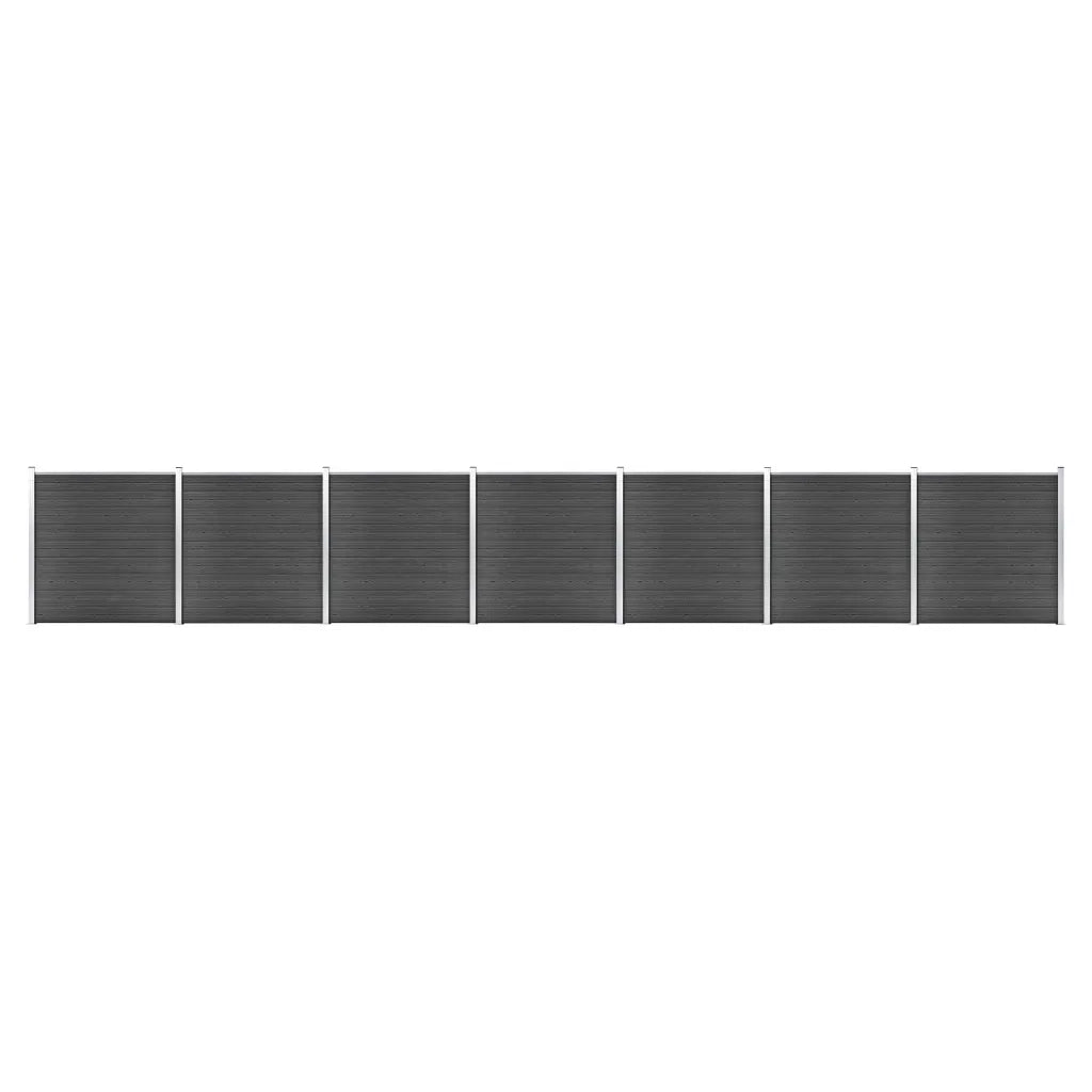 Set Pannelli di Recinzione in WPC 1218x186 cm Nero cod mxl 19172