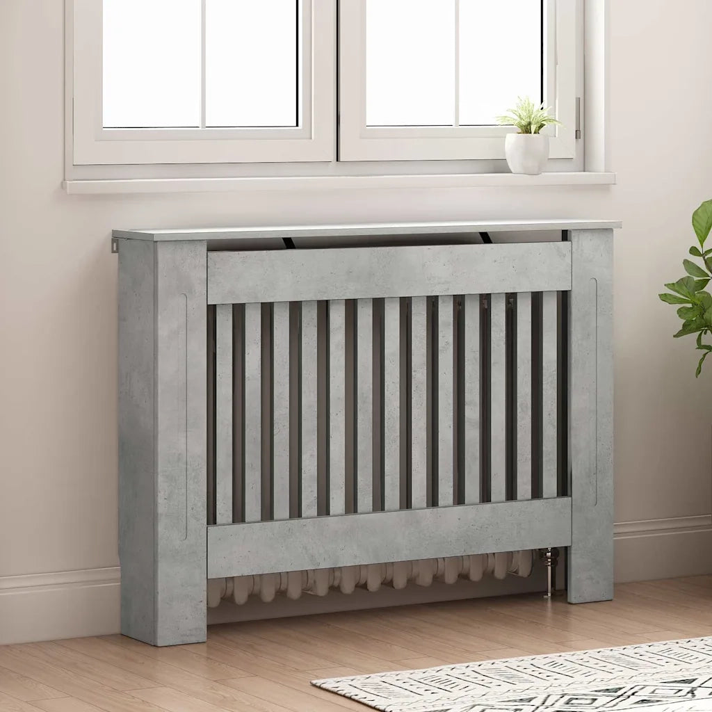 Copertura per radiatori Grigio cemento 112 x 19 x 81,5 cm