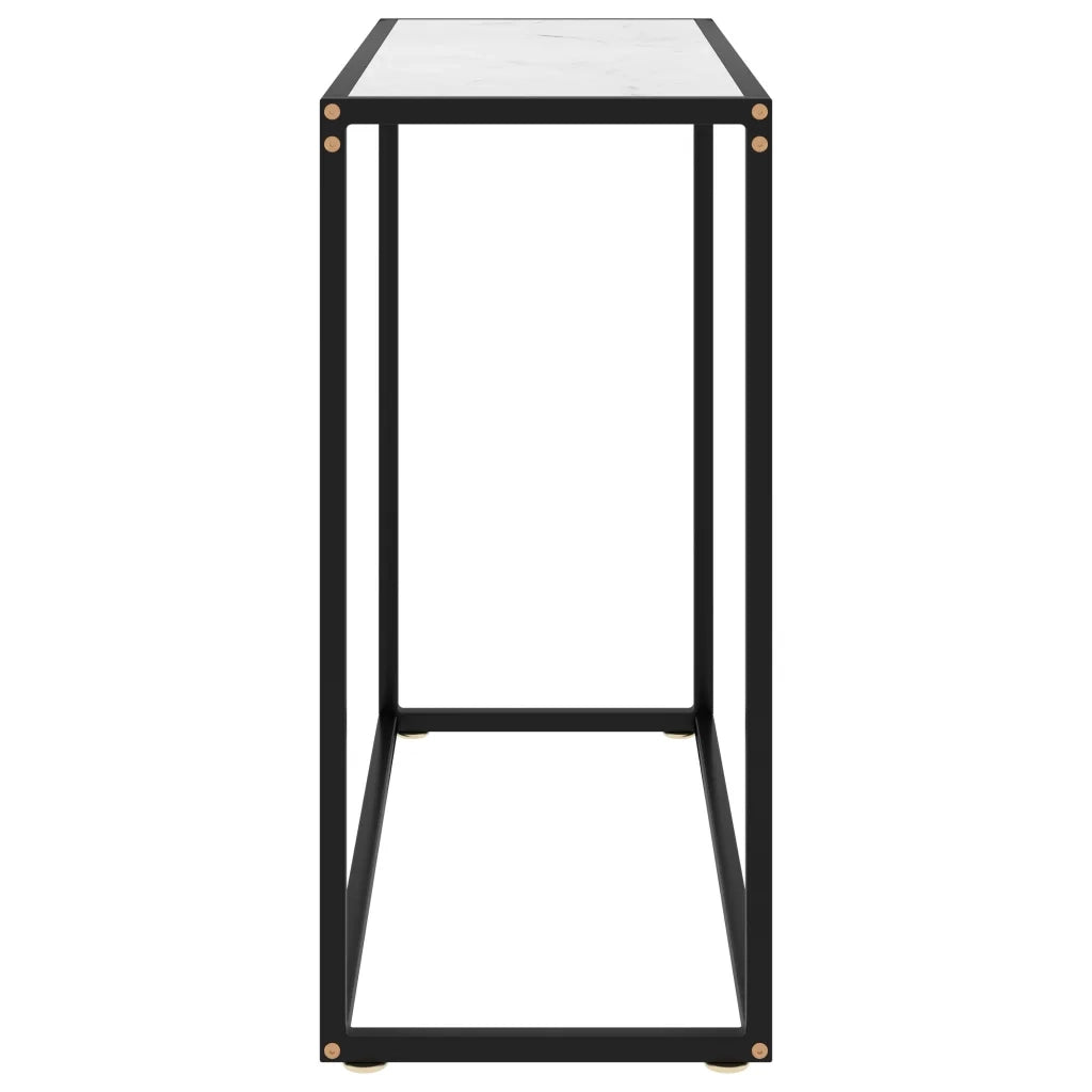 Tavolo Consolle Bianco 80x35x75 cm in Vetro Temperato 322809