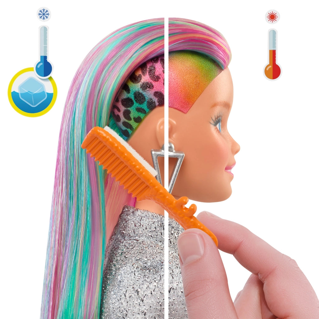 Barbie ​ - Capelli Multicolor con capelli con funzione cambia colore, include 16 accessori alla moda; 3+ Anni