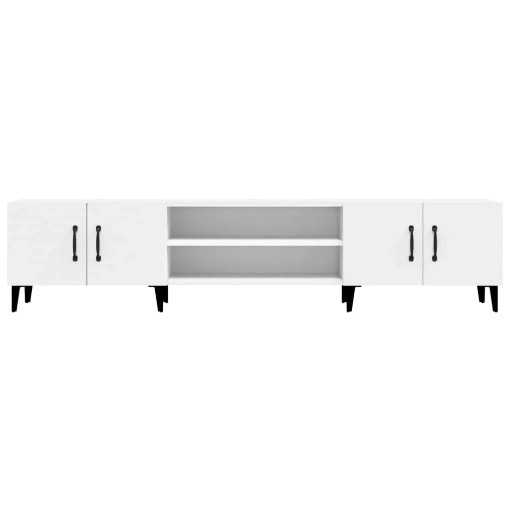 Mobile TV multimediale mensola TV credenza mobile TV sala da pranzo soggiorno camera da letto 180 x 31,5 x 40 cm legno ingegnerizzato bianco 02_0026092