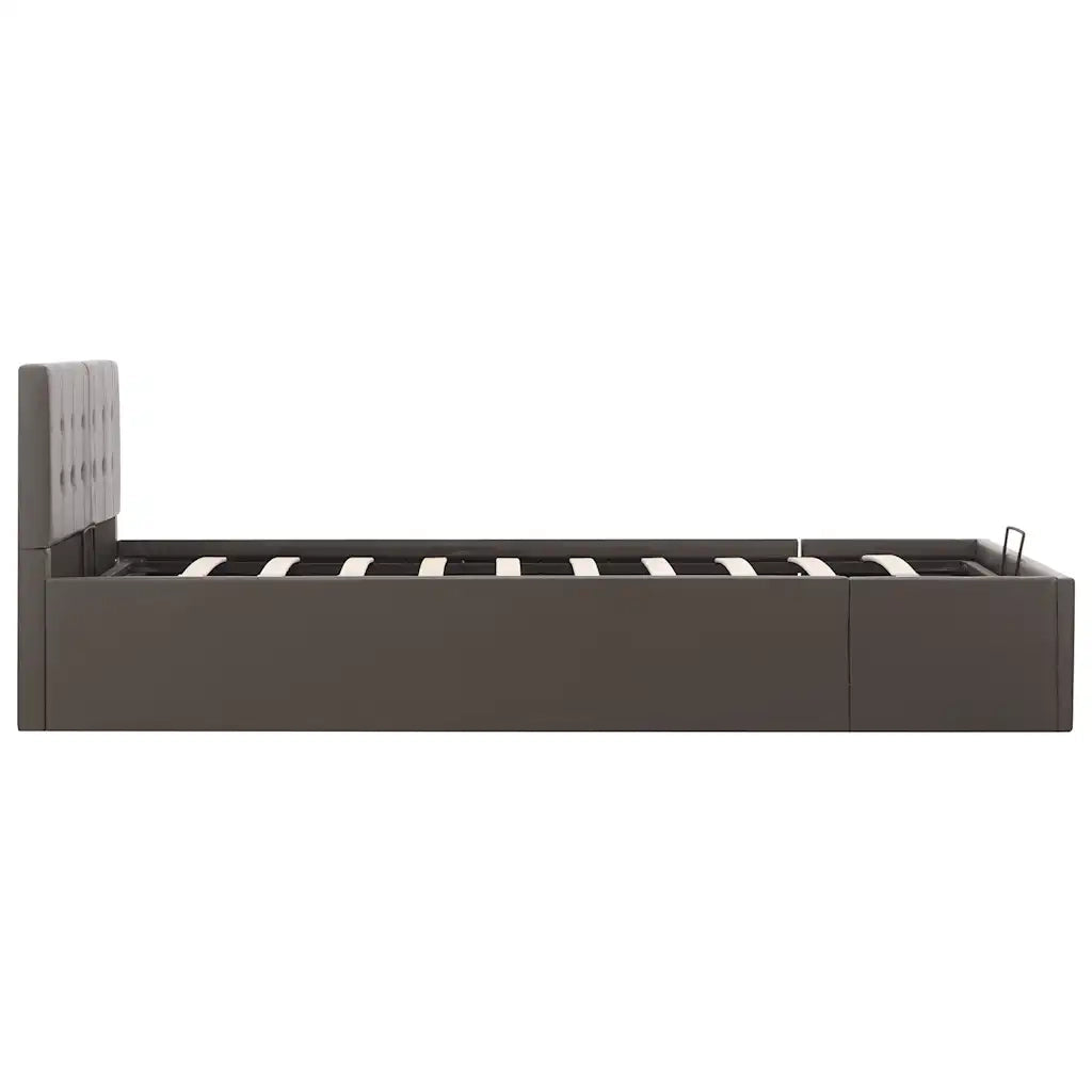 Giroletto con Contenitore Idraulico Grigio Similpelle 120x200cm 285524
