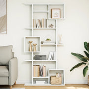 Libreria-Scaffale per Libri-Mobile di Stoccaggio Bianca 92x29x188 cm in Legno Multistrato