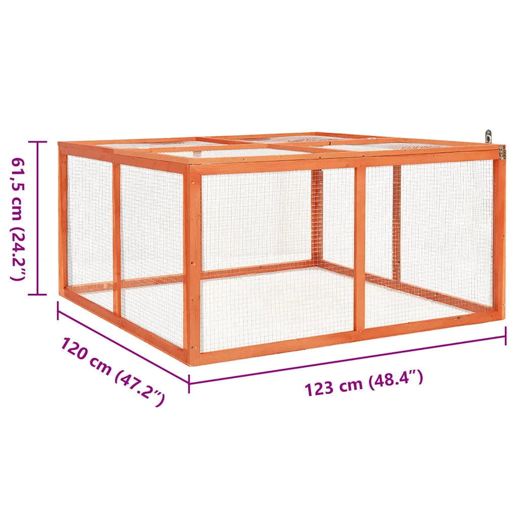 Conigliera 124x120x60 cm in Legno Massello di Abete cod mxl 46745