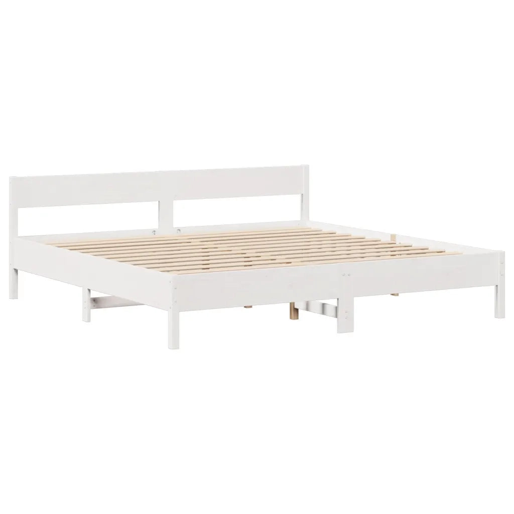 Letto senza Materasso Bianco 180x200 cm Legno Massello di Pino