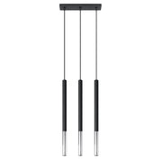 Lampada moderna in acciaio tubolare Mozaica Ocean Green, nero cromato, 3x8W G9