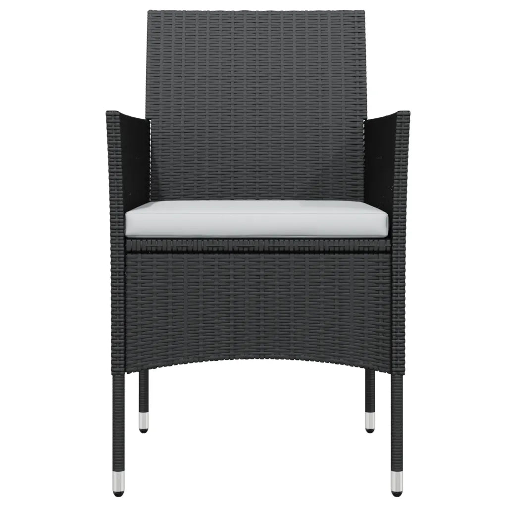 Set da Pranzo da Giardino 3 pz con Cuscini Nero 3099281