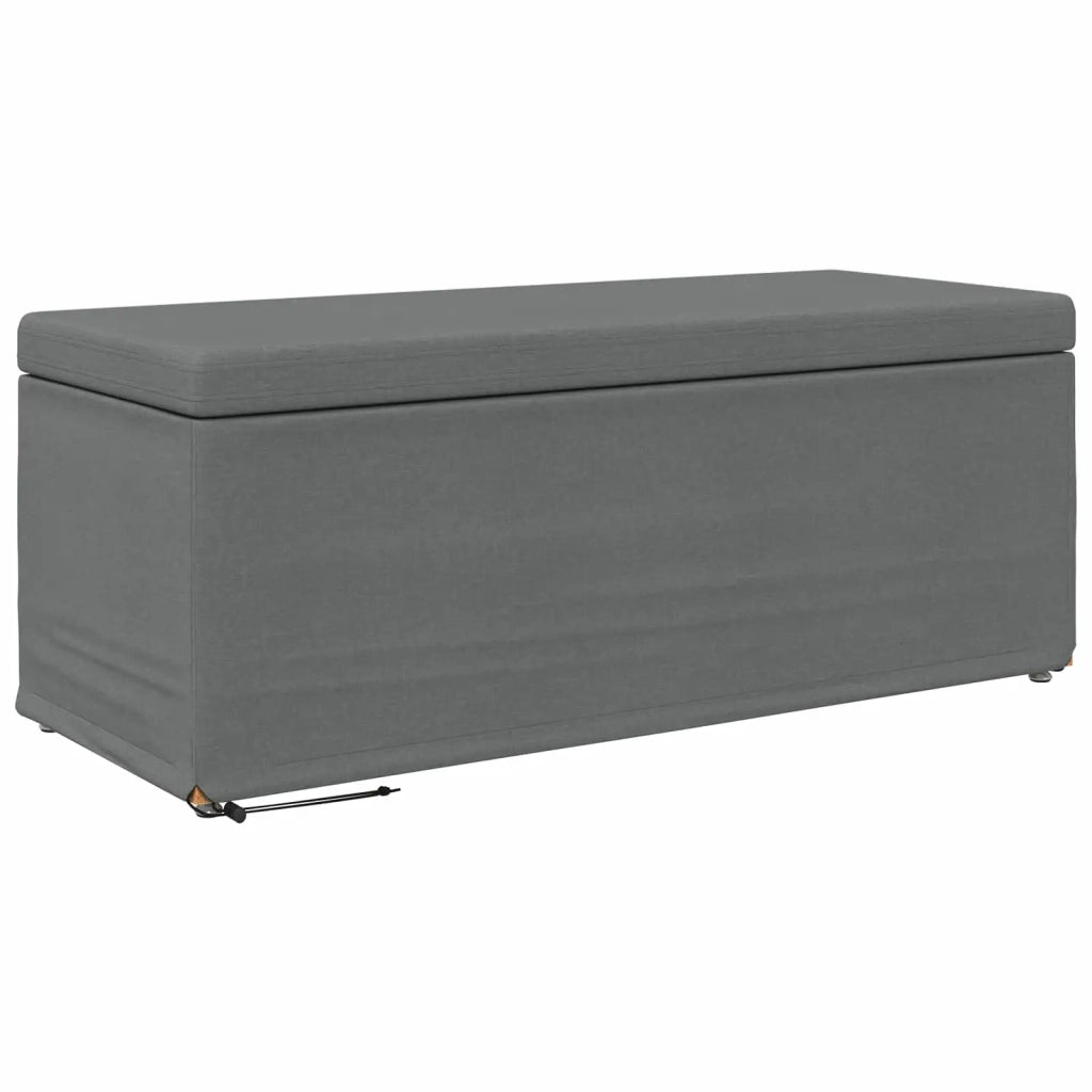 Pouf Grigio scuro Tessuto e Legno Ingegnerizzato