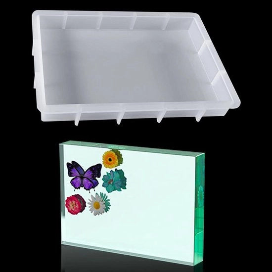 Mold per Resine - Forma per Resine - 1 pezzo - Bianco - Silicone - 19,6 x 13,6 cm
